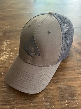 Olive Green Mesh Back Trucker Hat with Embroidered campfire Patch